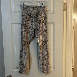 Victoria's Secret Snake Print Leggings - Black and Cream